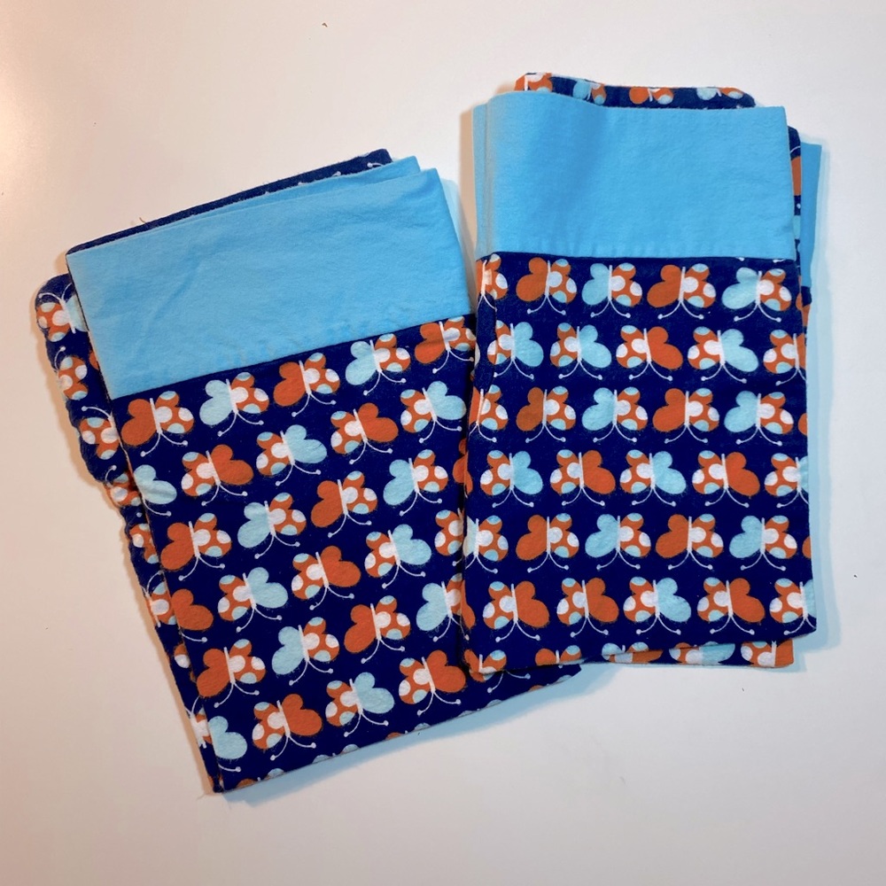 2 Butterfly Pillowcases | Handmade